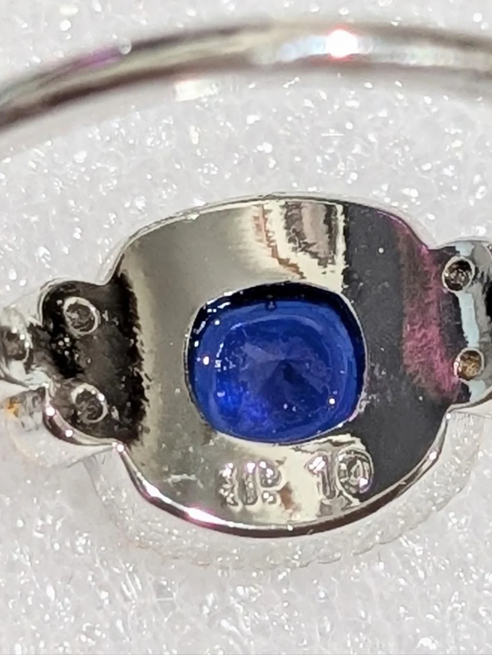 NWT Bomb Party LC 2.5ct Dark Blue Sapphire Halo CZ Rhodium Gold Plated Sz10 Ring